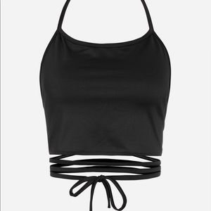 Tie hem crop halter top